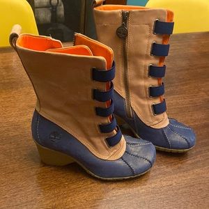 Timberland heeled boots- perfect condition. Size 5 1/2